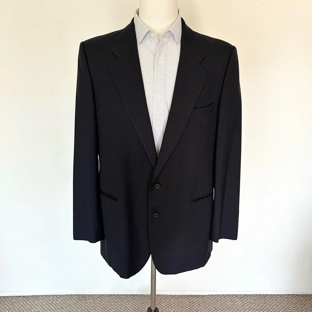 Yves Saint Laurent YSL Buttons Wool Navy Blue Blazer Men's Size 42L
